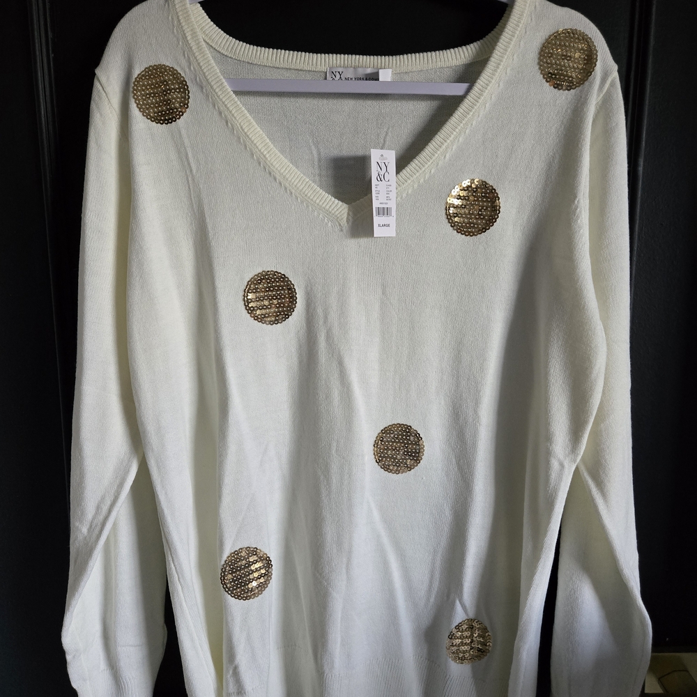 SOLD! New York & Company Cream Sweater